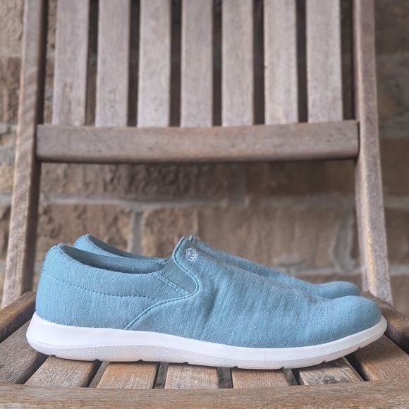 Merinos Aqua Blue Australian Wool Slip On Sneakers Size 11 - Picture 8 of 9